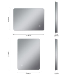 SONNI Badezimmer LED Spiegel Badspiegel mit Beleuchtung Touchschalter 50x70cm GTBM0875