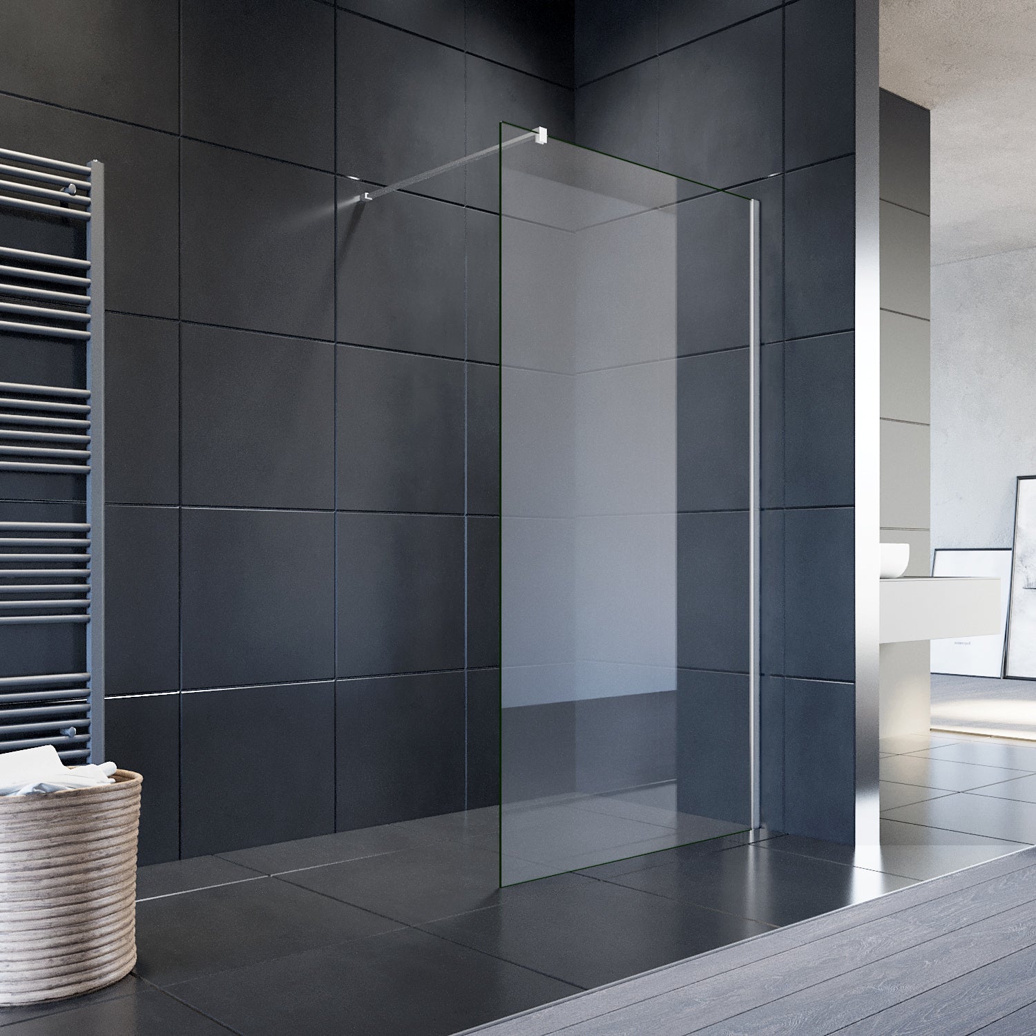 Walk In Shower Enclosure Shower Screen Nano Clear Glass Glass Thickness 8mm Width 70-120cm
