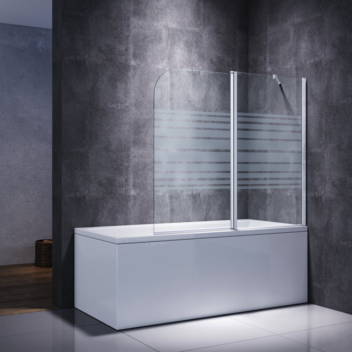 Sonni Sanitär Badewannenaufsatz 2teilig Duschwand mit Seitenteil für Badewanne Duschkabine New