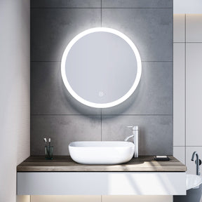 SONNI LED Badspiegel Rund 80cm Touchschalter Beschlagfrei Wandspiegel mit Beleuchtung Kaltweiß GTBM06-8080 - Sonni Sanitär GmbH
