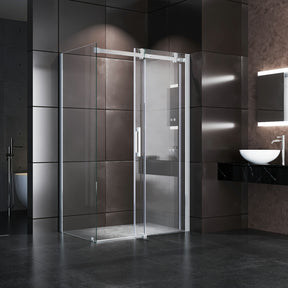 SONNI Duschkabine Eckeinstieg Schiebetür mit Seitenwand rahmenlos 8mm beidseitig Nano ESG-Glas Höhe 195cm - Sonni Sanitär GmbH