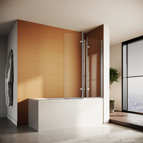 SONNI faltbare Duschwand aus hochwertigem Material lässt sich platzsparend an die Wand klappen, perfekt für kleines Badezimmer.