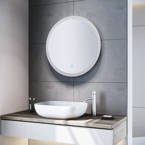 SONNI LED Badspiegel Rund 80cm Touchschalter Beschlagfrei Wandspiegel mit Beleuchtung Kaltweiß GTBM06-8080 - Sonni Sanitär GmbH