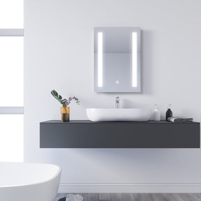 Badezimmer LED Spiegel Badspiegel mit Beleuchtung Touchschalter 45x60cm GTBM003