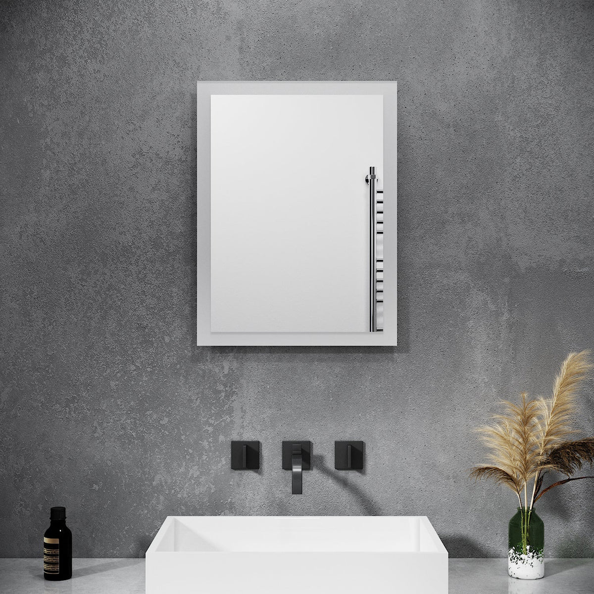 Badspiegel mit LED Beleuchtung Wandspiegel Badezimmerspiegel Lichtspiegel 60x50
