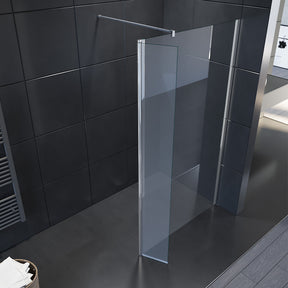 SONNI Walk In Dusche Duschabtrennung Duschwand Nano Beschichtung Klarglas Mit 30cm schwenkbarer Seitenteil