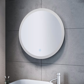 SONNI LED Badspiegel Rund 80cm Touchschalter Beschlagfrei Wandspiegel mit Beleuchtung Kaltweiß GTBM06-8080 - Sonni Sanitär GmbH