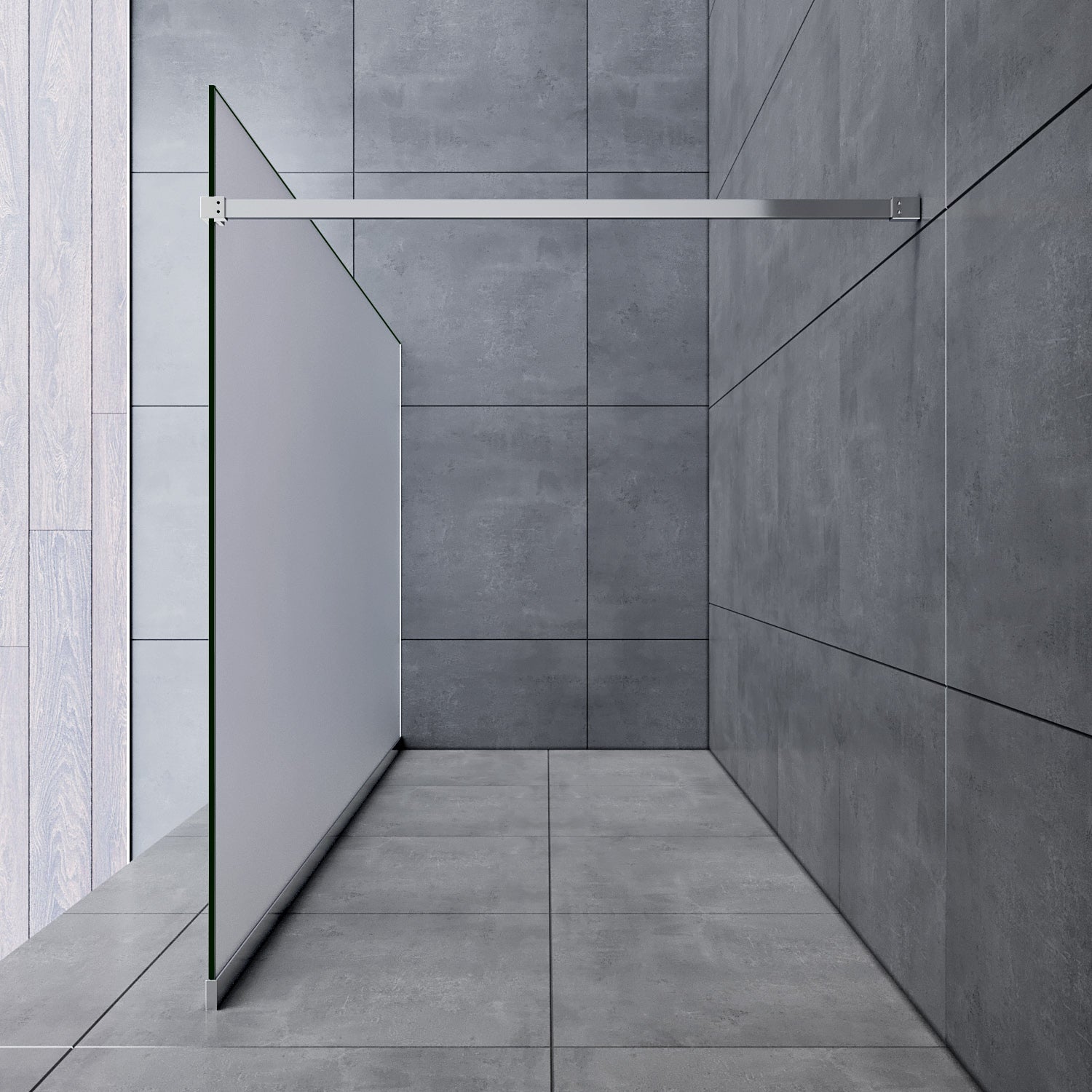 Walk In Duschabtrennung Duschwand Nano Vollsatiniert ESG-Glas Glasstärke 8/10mm Breite 70-140cm