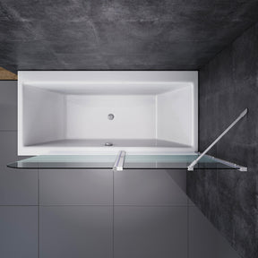 Sonni Sanitär Badewannenaufsatz 2teilig Duschwand mit Seitenteil für Badewanne Duschkabine New