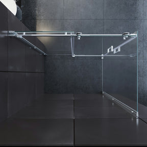 SONNI Duschkabine Eckeinstieg Schiebetür mit Seitenwand rahmenlos 8mm beidseitig Nano ESG-Glas Höhe 195cm - Sonni Sanitär GmbH