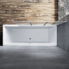 SONNI Duschwand für Badewanne NANO-GLAS Badewannenaufsatz 3-teilig faltbar 130x140 cm(BxH)