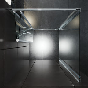 SONNI Duschkabine Eckeinstieg Falttür mit Seitenwand ESG Glas faltbar Höhe 185cm