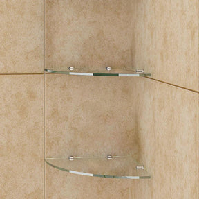 Wandregal Glasregal 8mm klar Glas Eckregal Glasboden für Duschwände/Duschkabine