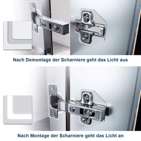 SONNI Spiegelschrank mit Beleuchtung, Aluminium beschlagfrei Spiegelschrank Bad mit Beleuchtung und Steckdose, Badezimmer-spiegelschrank mit Touch Schalter Kabelloses Scharnier Design 60 × 65cm